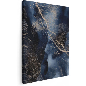 Artaza Canvas Schilderij Abstracte Kunst - Zwarte Marmer met Gloed - 30x40 - Klein - Foto Op Canvas - Canvas Print