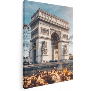 Artaza Canvas Schilderij Arc De Triomphe In Parijs Tijdens De Herfst - 30x40 - Klein - Foto Op Canvas - Canvas Print