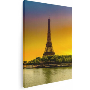 Artaza Canvas Schilderij Eiffeltoren In Parijs Tijdens Zonsopgang - 60x80 - Foto Op Canvas - Canvas Print