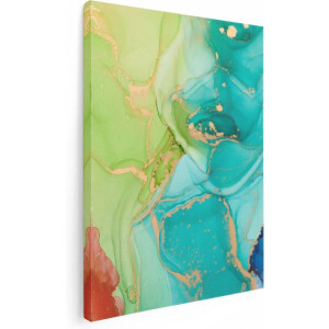 Artaza Canvas Schilderij Abstracte Kunst - Kleurrijke Marmer - 30x40 cm - Klein - Wanddecoratie Woonkamer - Schilderijen - Muurdecoratie
