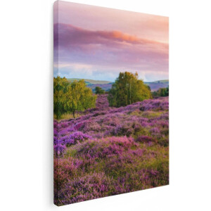 Artaza Canvas Schilderij Paarse Weide - 30x40 - Klein - Foto Op Canvas - Canvas Print