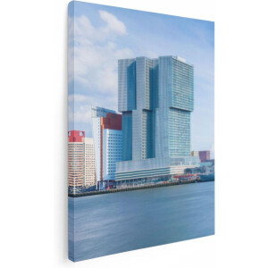 Artaza Canvas Schilderij Rotterdamse Skyline Aan Het Water - 60x80 - Foto Op Canvas - Canvas Print