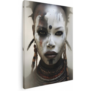 Artaza Canvas Schilderij Massai Warrior - Keniaanse Vrouw - 60x80 - Foto Op Canvas - Canvas Print - Muurdecoratie