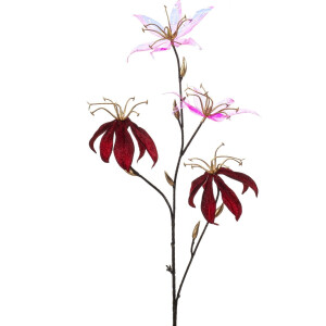 Emerald - Kunstbloem Gloriosa glamour 78cm rood - Kunstplant voor binnen