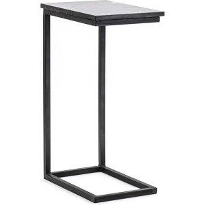 Bijzettafel van Marmer - Grijs - Zwart - Bijzettafels - Bijzettafeltjes Woonkamer - 40 x 27 x 65 cm