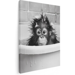 Artaza Canvas Schilderij Orang-Oetan - 30x40 cm - Klein - Wanddecoratie Wc - Muurdecoratie Dieren - Kamer Accessoires Badkamer