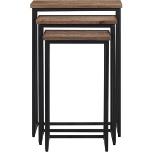 vidaXL Tafeltjesset - Massief Teakhout - Set van 3 Nesttafel - Nesttafels - Bijzettafel - Banktafel