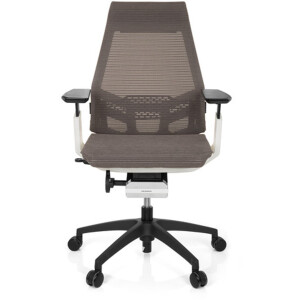 Bureaustoel - Met Armleuning - Netstof - Grijs/Wit - Ergonomisch