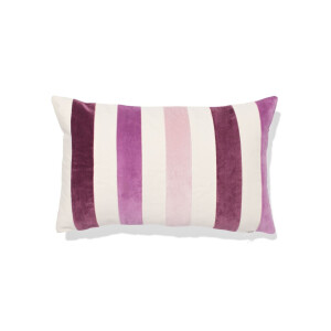HEMA HEMA Kussenhoes 50x30cm Velours Strepen Roze (roze)