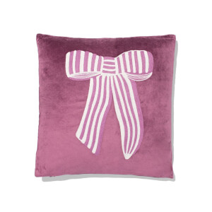 HEMA HEMA Kussen Strik 40x40cm Velours Rood (donkerpaars)