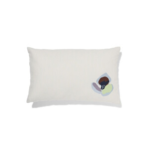 HEMA HEMA Kussen 50x30cm Katoen Bloemen Strepen (blauw)