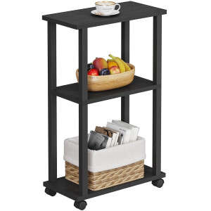 ACAZA Bijzettafel - Tafeltje - Zwart - 40 x 20 x 62 cm (L x B x H) - Tafel Industrieel - Banktafel - Bijzettafels