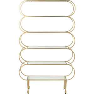 J-Line rek Ronde Hoeken - glas - goud/transparant
