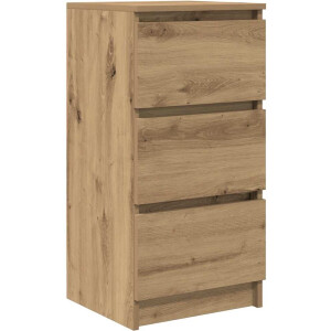 vidaXL - Dressoir - 37,5x35x76 - cm - bewerkt - hout - artisanaal - eikenkleurig