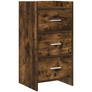 vidaXL - Dressoir - Gerookt - eiken - 40 - x - 36 - x - 80 - cm - Bewerkt - hout