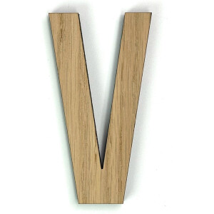 Houten letter V - 10 cm hoog