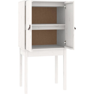 vidaXL - Hoge - kast - 60x40x120 - cm - massief - grenenhout - wit