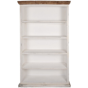 Clayre & Eef Boekenkast 116x36x195 cm Wit Hout