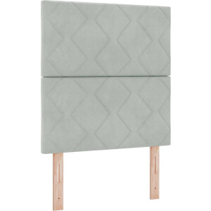 vidaXL - Boxspring - bed - met - hoofdeinde - Lichtgrijs - 80 - x - 200 - cm - Fluweel