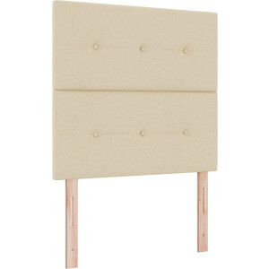 vidaXL - Hoogte - verstelbaar - hoofdbord - met - hoofdeinde - Crème - 100 - cm - Stof