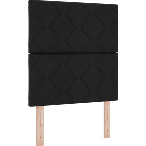 vidaXL - Boxspring - bed - met - LED-stripverlichting - Zwart - 80 - x - 200 - cm - Stof