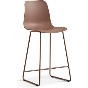 Barkruk Penny Terracotta - Kunststof - Set van 2 - Zithoogte 49 cm - Zitdiepte 42 cm