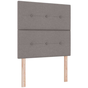 vidaXL - Boxspring - bed - met - hoofdeinde - Taupe - 90 - x - 200 - cm - Stof