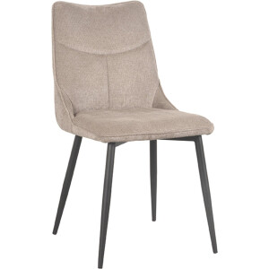LABEL51 Riv Eetkamerstoel - Bruin - Stof - Black Frame - Stoel - Normale eetkamerstoel
