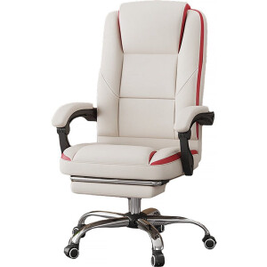 Bureaustoel kunstleer met wielen en voetensteun "Maissa" - Beige - lichtbruin