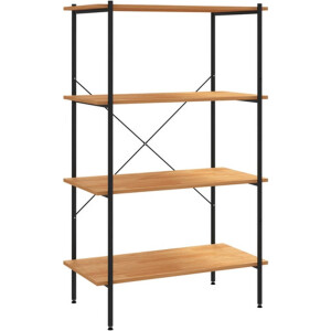 vidaXL - Opbergrek - 4-laags - 80x40x130 - cm - zwart - en - eikenkleurig