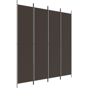 vidaXL - Kamerscherm - met - 4 - panelen - 200x220 - cm - stof - bruin