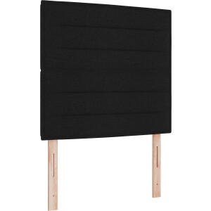 vidaXL - Boxspring - bed - met - matras - met - LED - Zwart - 80 - x - 200 - cm - Stof