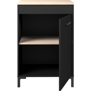 Keukenonderkast Cobalt 60cm - zwart/eik - Parisot - Keuken onderkast - Zwart - Spaanplaat