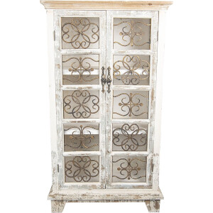 Clayre & Eef Kast 74x37x131 cm Wit Hout