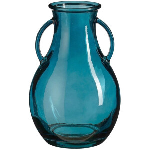 Mica Decorations Vaas Sienna - 20x20x32 cm - Gerecycled glas - Blauw