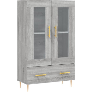 vidaXL - Hoge - kast - 69,5x31x115 - cm - bewerkt - hout - grijs - sonoma - eikenkleurig