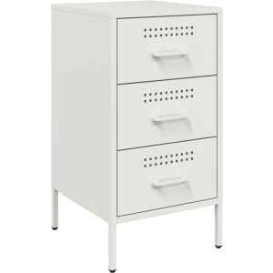 vidaXL - Nachtkastje - 36x39x68 - cm - staal - wit