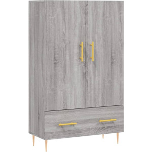 vidaXL - Hoge - kast - 69,5x31x115 - cm - bewerkt - hout - grijs - sonoma - eikenkleurig