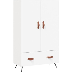 vidaXL - Hoge - kast - 69,5x31x115 - cm - bewerkt - hout - wit