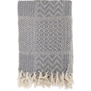 Bloomingville - Rodion Plaid - Grijs - Gerecycled katoen