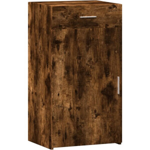 vidaXL - Dressoir - 50x42,5x93 - cm - bewerkt - hout - gerookt - eikenkleurig