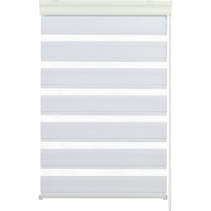 Dubbel rolgordijn met cassette, duo-rolgordijn / rolgordijn met zijtrek, transparante en ondoorzichtige strepen, inclusief alle bevestigingsonderdelen, Wit,90x165cm