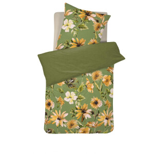 DE - Cinderella Dekbedovertrekset katoen 155x220 / 80x80 cm cleo olive green
