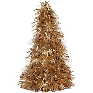 Clayre & Eef Kerstdecoratie Kerstboom Ø 12x27 cm Goudkleurig Kunststof