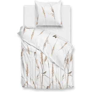 Zohome Paige Dekbedovertrek - Eenpersoons - Flanel - 140x200-220cm - Wit