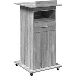 vidaXL Lessenaar - Grijs eiken - Hout - 55x55x107 cm Lessenaar - Lessenaars - Lezenaar - Spreekgestoelte