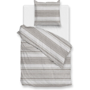 Zohome Lana Dekbedovertrek - Eenpersoons - Katoen - 140x200-220cm - Taupe