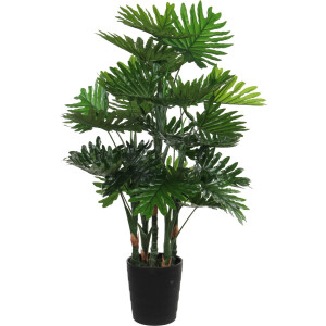 Mica Decorations Grote kunstplant - Philodendron - groen - 120 cm - zwarte pot
