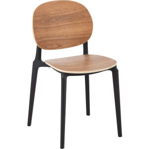 J-Line stoel Basic - kunststof - naturel - 2 stuks