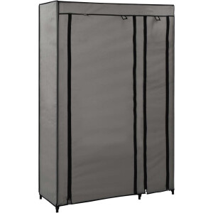 vidaXL - Kledingkast - opvouwbaar - 110x45x175 - cm - stof - grijs